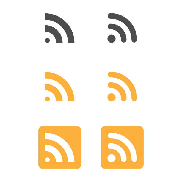 RSS Feed Icon Set. Scalable to any size. Vector illustration EPS 10 file. rss feeds stock illustrations