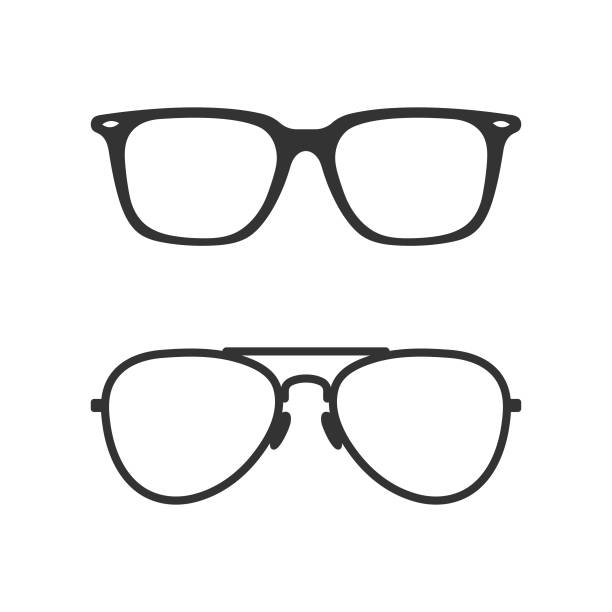 Glasses Icon Set. Scalable to any size. Vector illustration EPS 10 file. black and white eyeglasses clip art stock illustrations