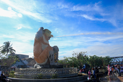 Bekantan statue, a landmark in Banjarmasin, South of Kalimantan