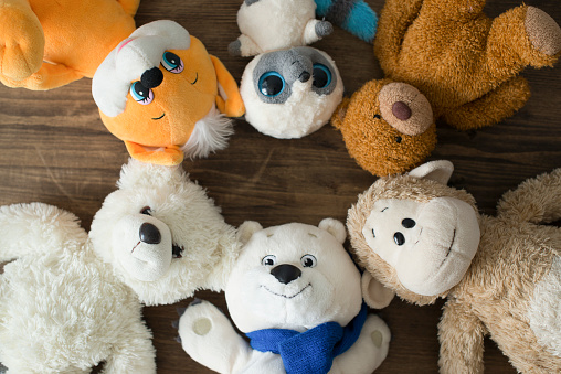Various stuffed animal toys are a symbol of friendship