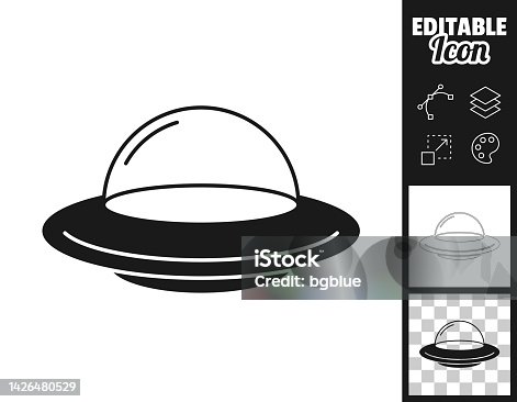 istock UFO - Flying saucer. Icon for design. Easily editable 1426480529