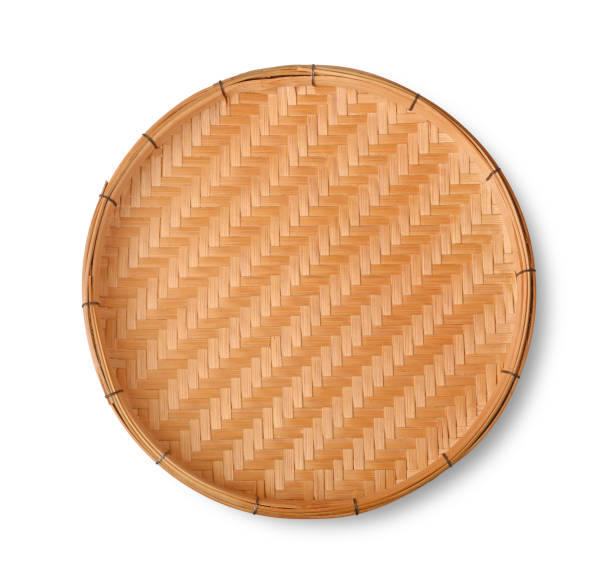 istock threshing basket isolated on white background. Top view 1426480651