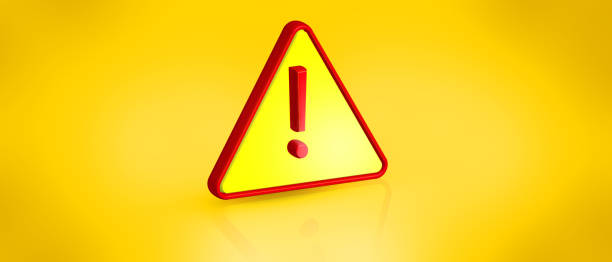 istock Yellow warning sign symbol or alert safety danger caution illustration icon security message and exclamation triangle information icon on attention traffic background with secure alarm 1426526354