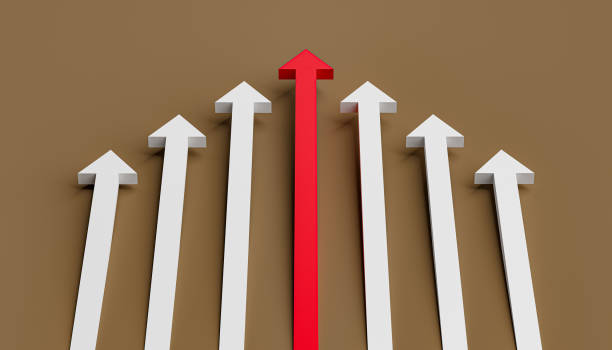 istock Leadership concept. One red leader arrow leading team forward 1426528864