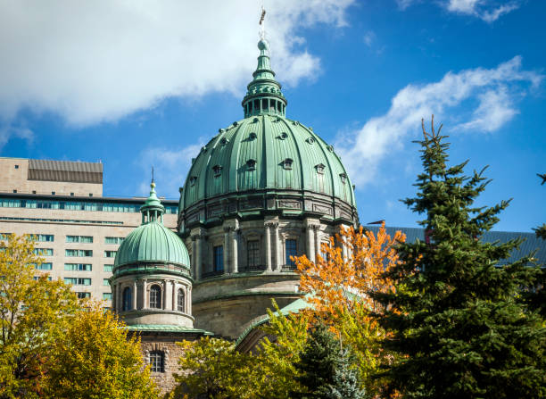 Marie-Reine-du-Monde Cathedral domes, Montreal, Quebec, Canada
