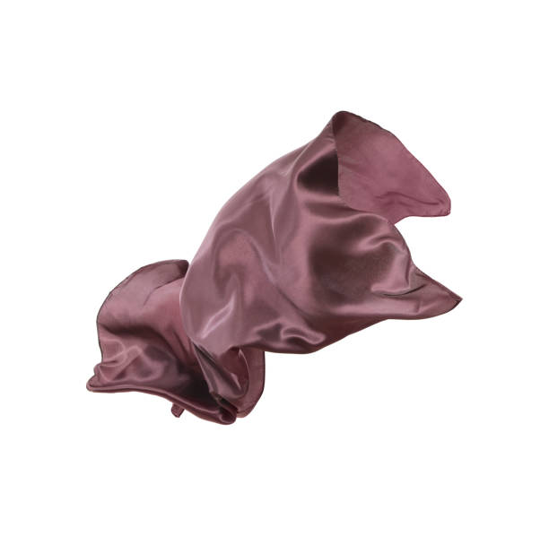 istock Beautiful delicate dusty rose silk floating on white background 1426542994