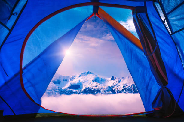 istock View from tourists tent to the high mountains 1426544090