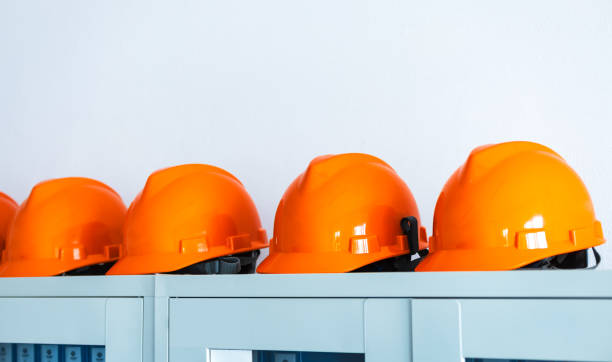 istock Safety helmet arranged neatly 1426546495