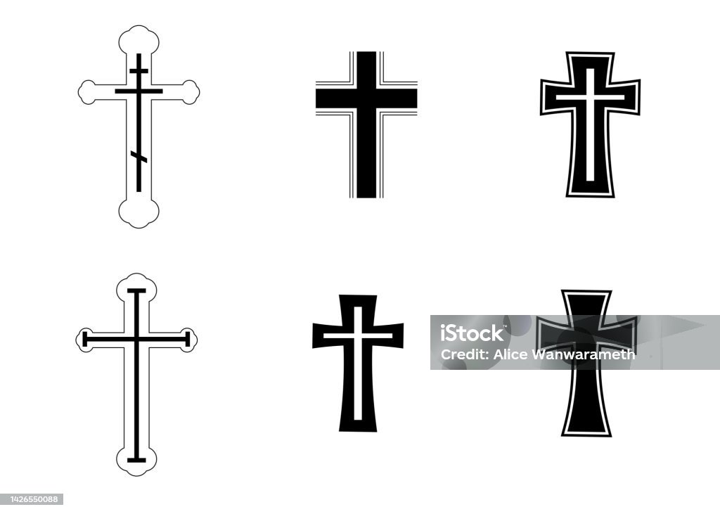 Croix Vectoriel Ensemble De Religion Christ Croix Pour Icône Symbole Web Objet Élément ...