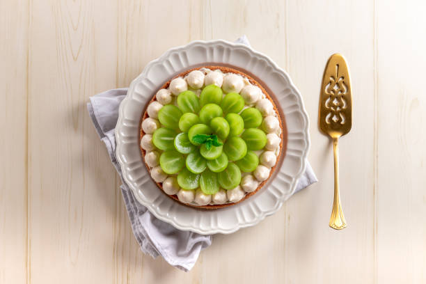 istock Homemade shortbread dough green grape tart 1426552007