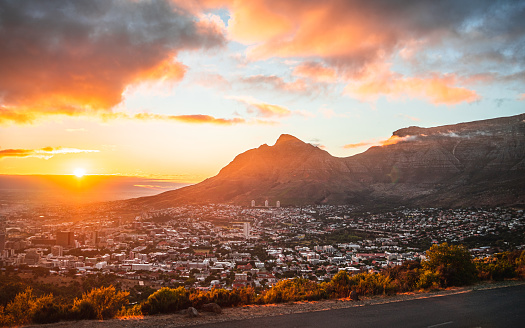 A beautiful sunrise shot in Cape Town from signal hill