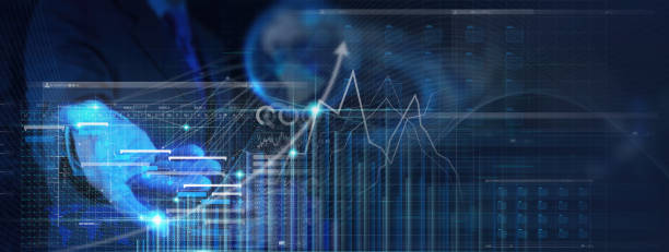 istock Businessman hand Project manager working and update tasks with milestones progress planning and Gantt chart scheduling virtual diagram. 1426568608