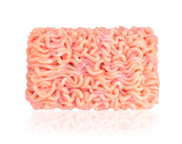 istock Fresh minced turkey on a white background. 1426572610