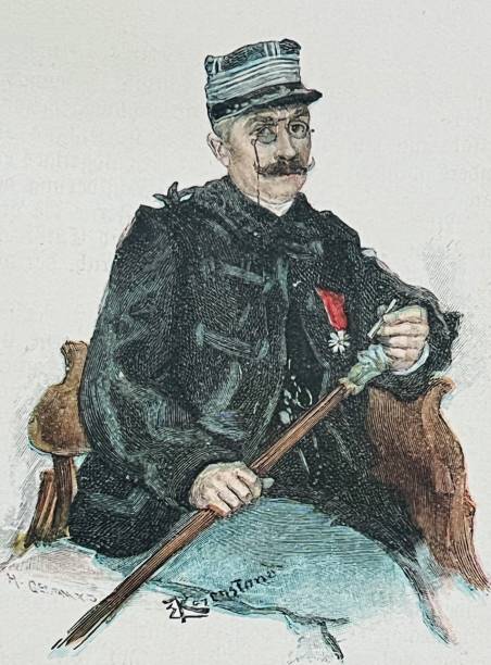 ilustraciones, imágenes clip art, dibujos animados e iconos de stock de córcega, coronel de la gendarmería - policia antigua francia