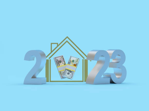 istock 2023 number with house icon and money. 3D 1426597445