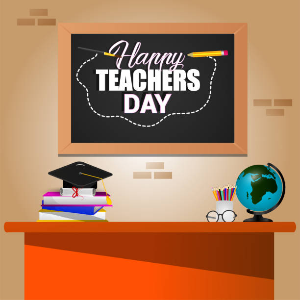 Teacher's day celebration card Teacher's day celebration card happy teacher day stock illustrations