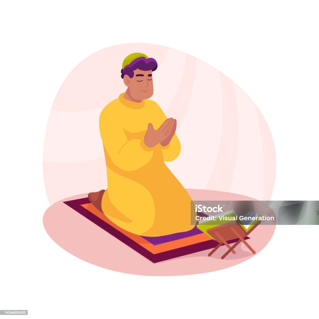 Ramadan Dua Cô Lập Phim Hoạt Hình Vector Minh Họa Hình minh họa ...
