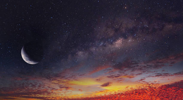 istock night sky with  moon and stars 1426609627