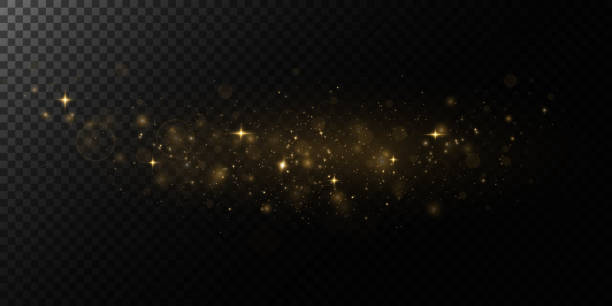 ilustraciones, imágenes clip art, dibujos animados e iconos de stock de polvo dorado luz png. bokeh luces de luz efecto fondo. fondo de polvo brillante de navidad confeti bokeh brillante y textura de superposición brillante para su diseño. - christmas backgrounds glitter star shape