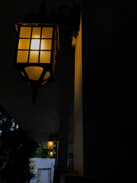 istock Antique lamps attached on house pillars 1426612632