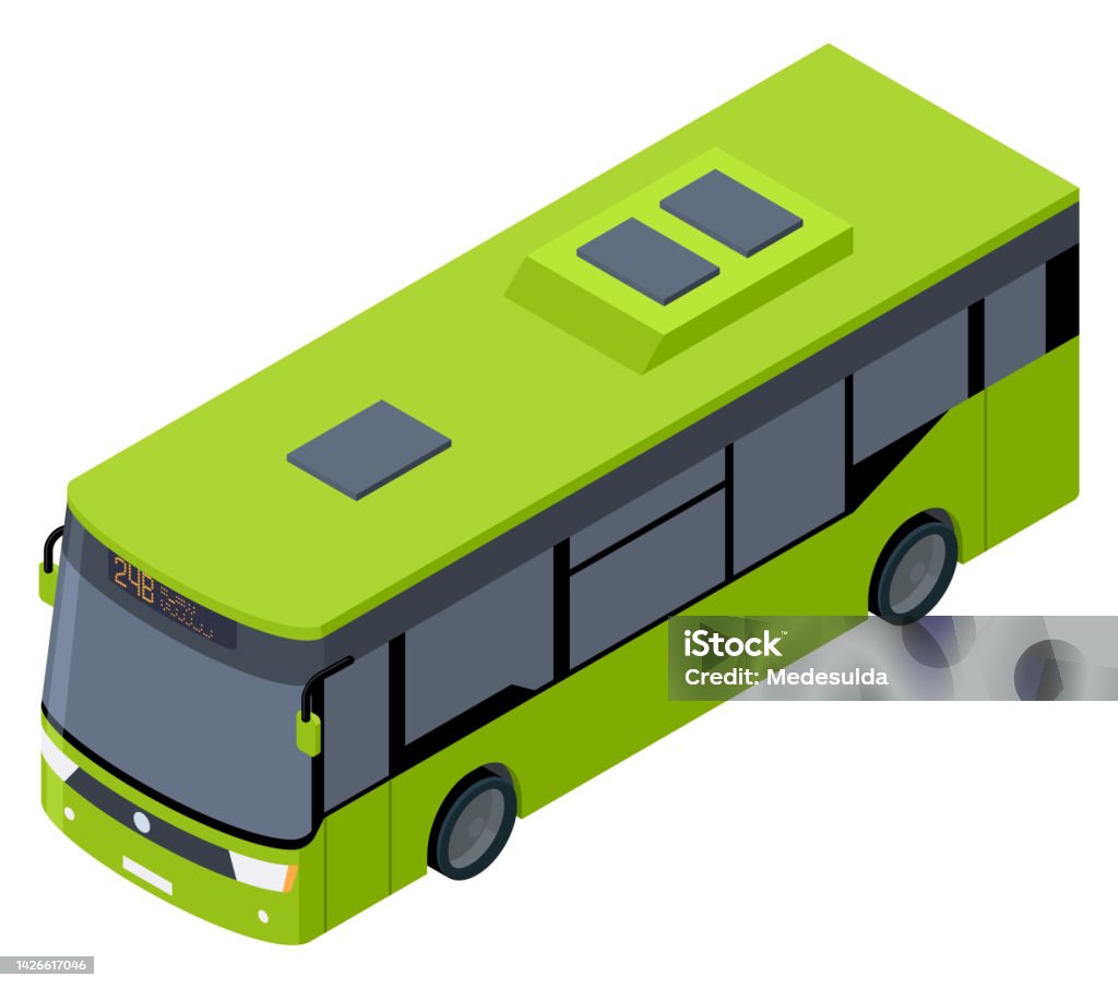 Isometric Bus Isometric Stock Illustration - Download Image Now - Bus, Isometric ...