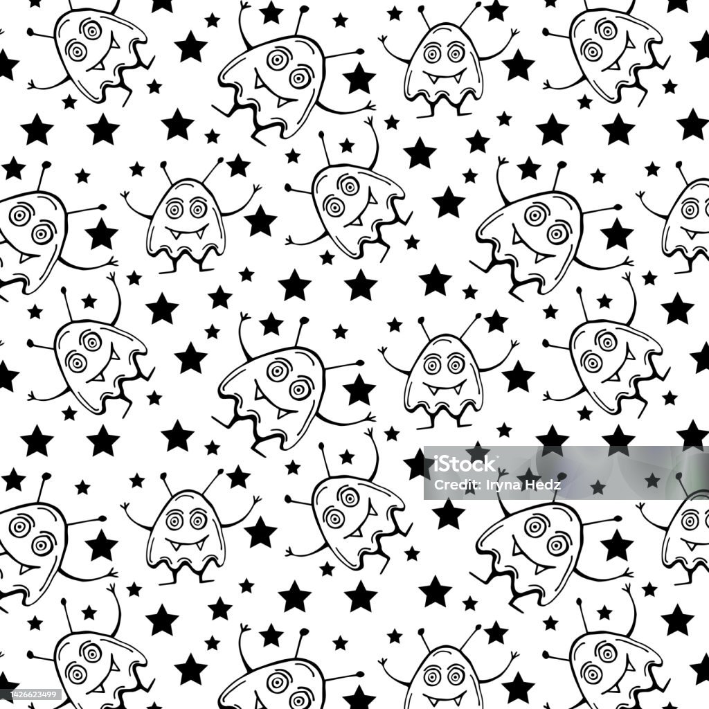 Monster Body Patterns Seamless Monster Pattern Vector Illustration Stock Illustration ...