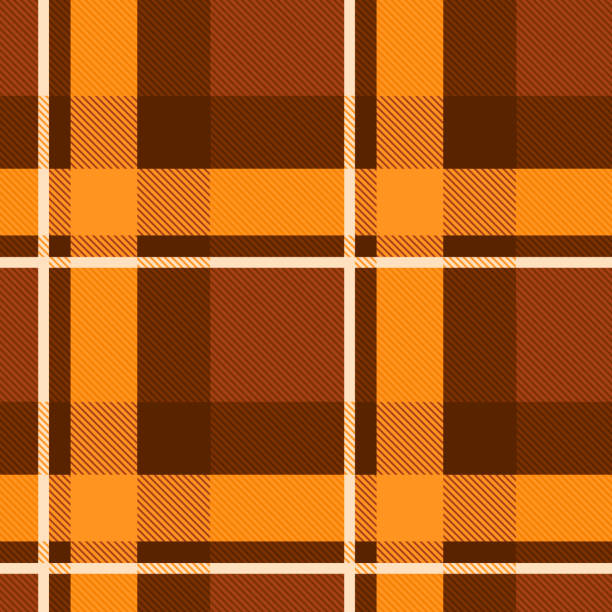 ilustraciones, imágenes clip art, dibujos animados e iconos de stock de patrón de muestra de tela a cuadros de otoño sin costuras - plaid checked pattern sewing