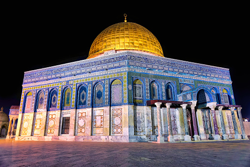 This shot was taken at the dome of the rock (Al Aqsa mosque compound) in Jerusalem, Palestine