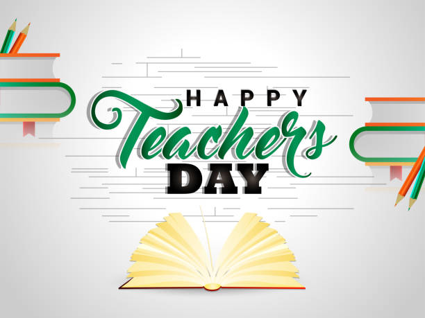 kreatywna ilustracja szczęśliwego dnia nauczycieli - dzień nauczyciela stock illustrations