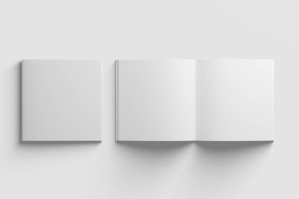 istock Square Brochure Magazine 3D Rendering White Blank Mockup 1426636922