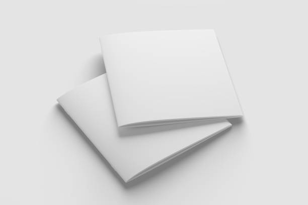 istock Square Brochure Magazine 3D Rendering White Blank Mockup 1426636935