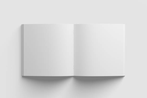 istock Square Brochure Magazine 3D Rendering White Blank Mockup 1426636942