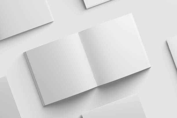 istock Square Brochure Magazine 3D Rendering White Blank Mockup 1426636961