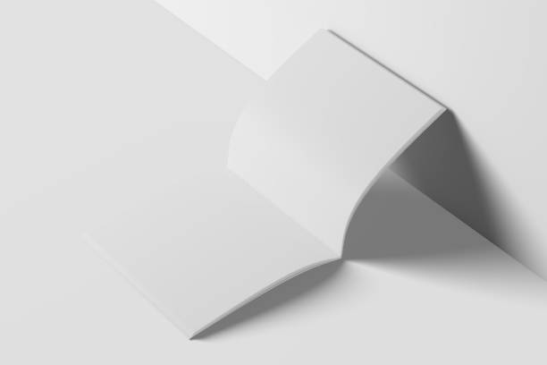 istock Square Brochure Magazine 3D Rendering White Blank Mockup 1426636963