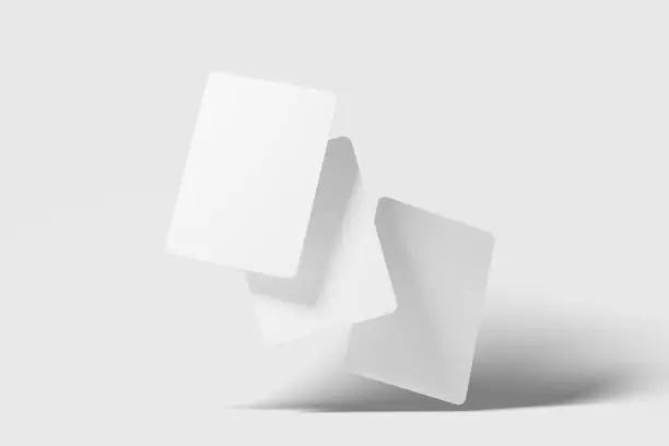 Trading Card Packaging 3D Rendering White Blank Mockup For Design Presentation