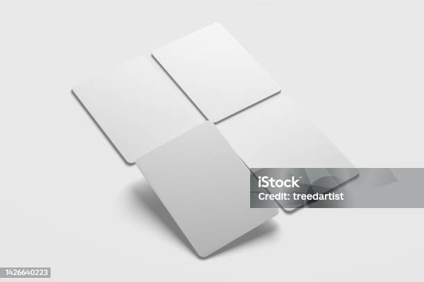 Trading Card Packaging 3d Rendering White Blank Mockup Stock Photo - Download Image Now