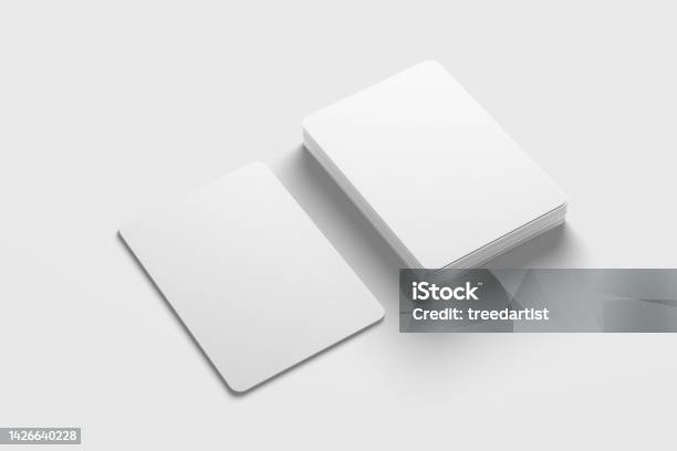 Trading Card Packaging 3d Rendering White Blank Mockup Stock Photo - Download Image Now