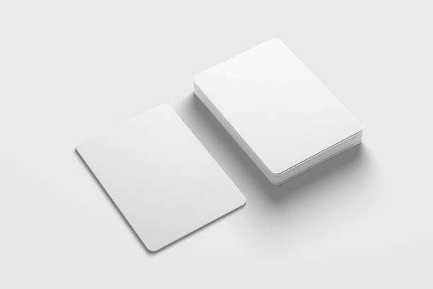 упаковка торговой карты 3d рендеринг белый пустой макет - trading card стоковые фото и изображения