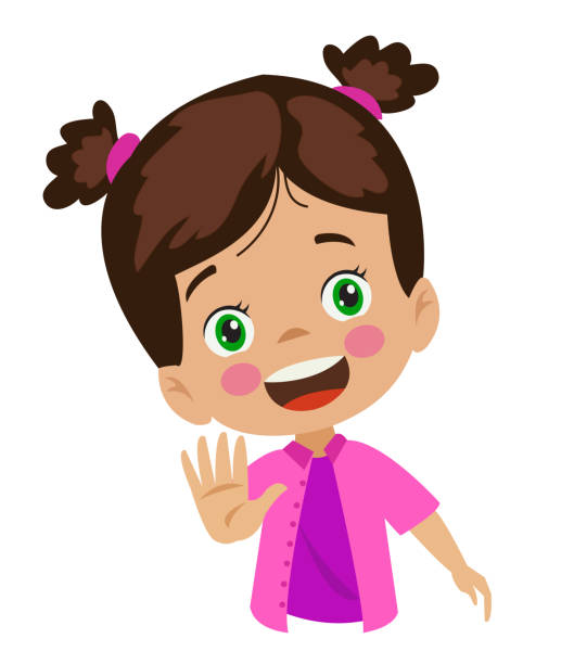 ilustrações, clipart, desenhos animados e ícones de menina bonito fazendo sinal de pare - smiling humor child making a face