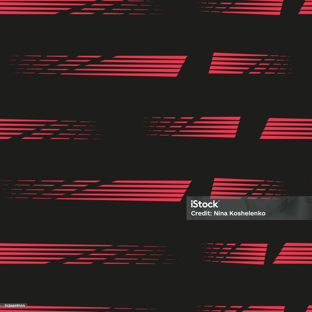 Seamless Striped Pattern On A Black Background Abstract Horizontal ...
