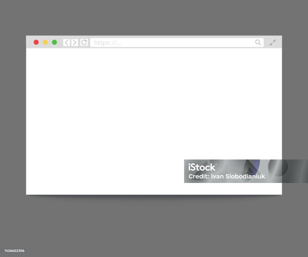 Web Browser Window Realistic Blank Browser Window With Shadow On ...