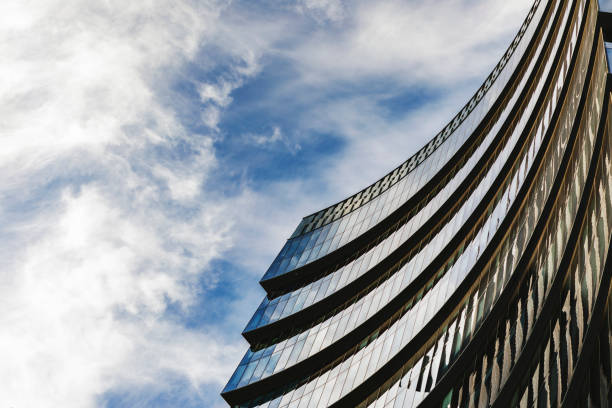 istock Modern glass office buildings with sky at background 1426661663
