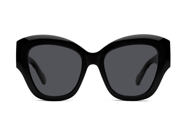 istock Front photo of black polarized sunglasses for ecommerce isolated on white background 1426664627