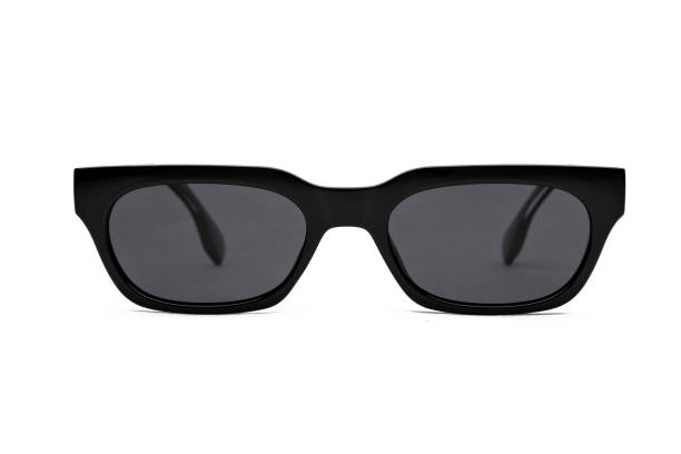 istock Front photo of black polarized sunglasses for ecommerce isolated on white background 1426664635