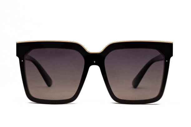 istock Front photo of black polarized sunglasses for ecommerce isolated on white background 1426664644
