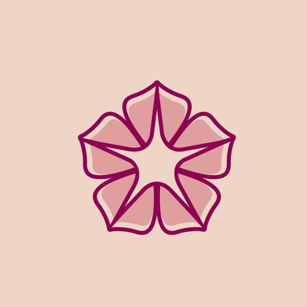 ornamentales logo. morning glory blumen design. - azalea stock-grafiken, -clipart, -cartoons und -symbole