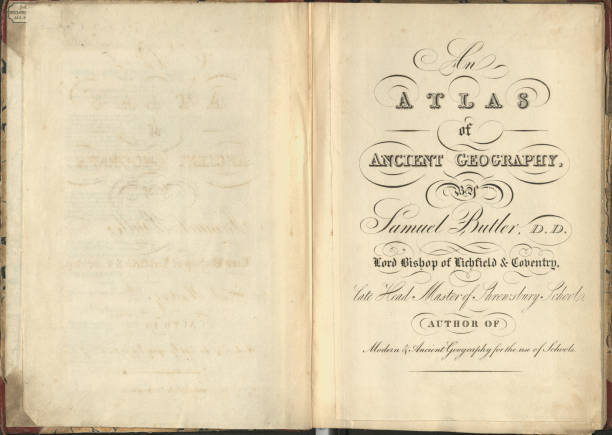 istock Vintage book title page An atlas of Ancient Geography, 19th Century 1426687949