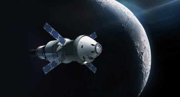 istock Orion spaceship near Moon surface. Artemis space mission. Spacecraft in deep space. Astronauts on Moon orbit. Elements of this image furnished by NASA 1426691410