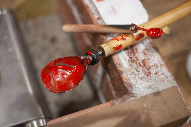 istock Sealing wax is heated in a spoon 1426695594