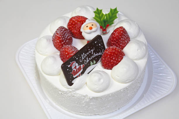 istock Strawberry and whipped cream Christmas cake. 1426711516